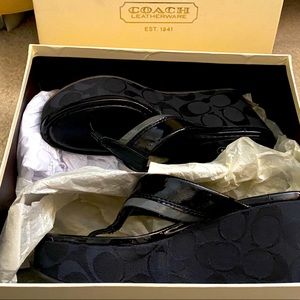 Coach Wedge Sandal (Black)